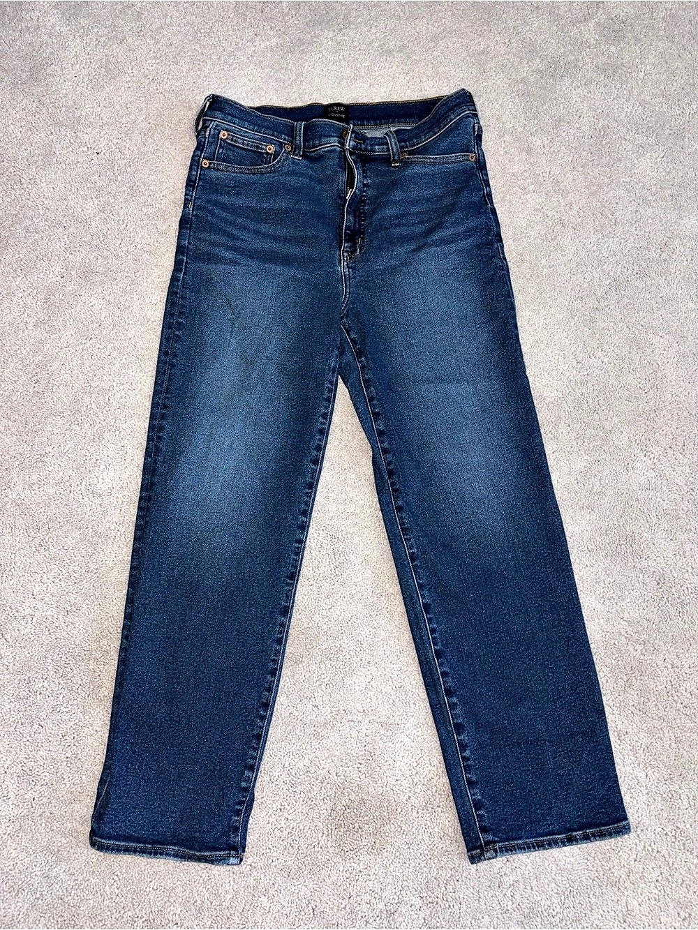 J.Crew Stovepipe High Rise Straight Leg Jeans Size 29 Blue Wash Cropped EUC